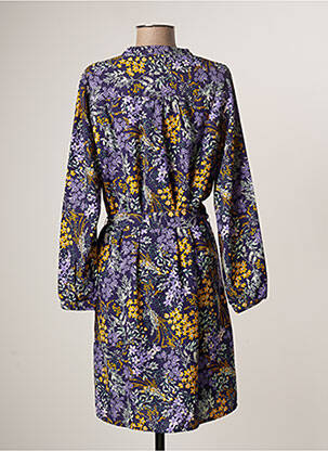 Robe mi-longue manches longues manches longues violet BLANCHEPORTE femme