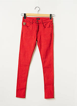 Jeans skinny tissage brut taille normale rouge APRIL 77 femme