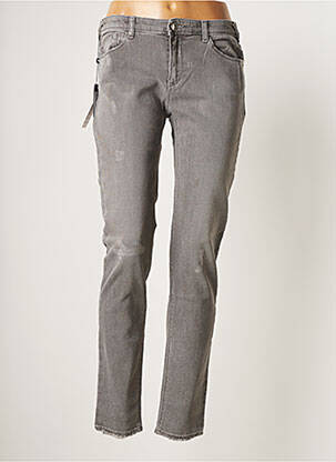Jeans coupe slim broderie rivets taille basse gris EMPORIO ARMANI femme