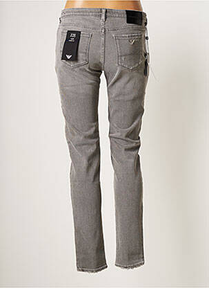 Jeans coupe slim broderie rivets taille basse gris EMPORIO ARMANI femme