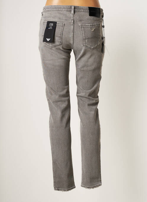 Jeans coupe slim broderie rivets taille basse gris EMPORIO ARMANI femme