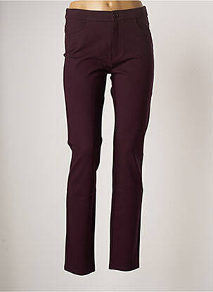 Pantalon slim broderie rivets taille normale rouge YOULINE femme