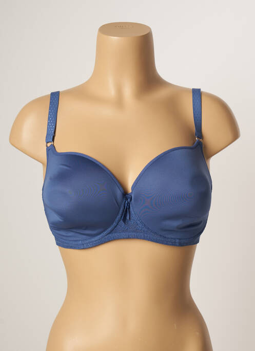 Soutien-gorge effet matière satinée haut soutien-gorge moulé bleu PASSIONATA femme