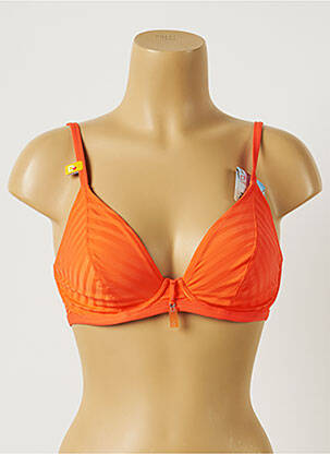 Haut de maillot de bain stretch haut soutien-gorge emboitant orange CHERRY BEACH femme
