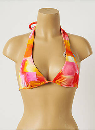 Haut de maillot de bain stretch haut triangles orange CHERRY BEACH femme