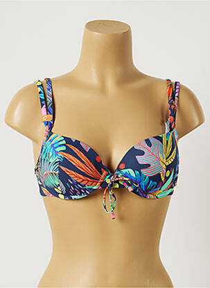 Haut de maillot de bain stretch haut soutien-gorge moulé bleu CHERRY BEACH femme