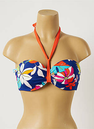 Haut de maillot de bain stretch haut soutien-gorge balconnet bleu CHERRY BEACH femme