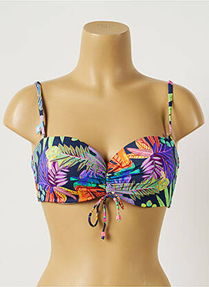 Haut de maillot de bain stretch haut soutien-gorge balconnet bleu CHERRY BEACH femme