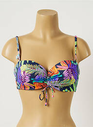 Haut de maillot de bain stretch haut soutien-gorge balconnet bleu CHERRY BEACH femme