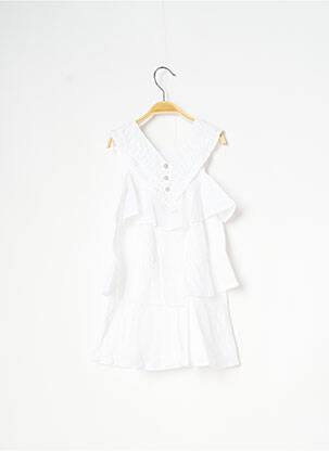 Robe mi-longue fines bretelles fines bretelles blanc CATIMINI fille