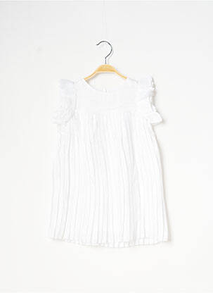 Robe mi-longue manches courtes manches courtes blanc CATIMINI fille