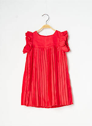 Robe mi-longue manches courtes manches courtes rouge CATIMINI fille