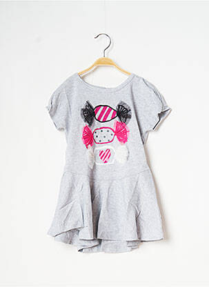 Robe mi-longue manches courtes manches courtes gris CATIMINI fille