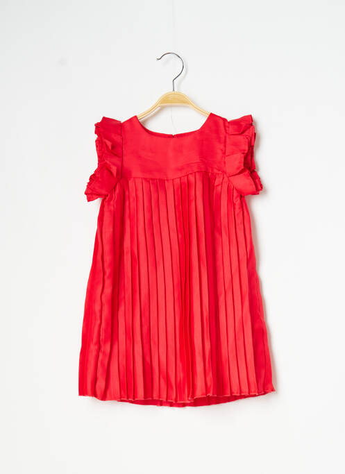 Robe mi-longue volants manches courtes rouge CATIMINI fille