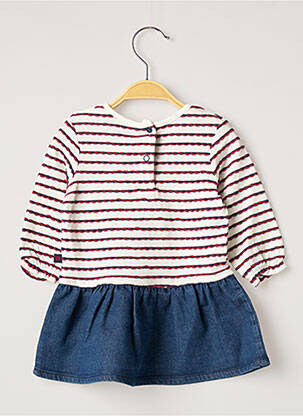 Robe mi-longue taille froncée manches longues bleu ABSORBA fille