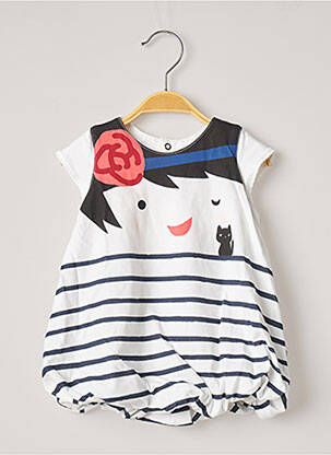 Robe mi-longue doublure manches courtes bleu CATIMINI fille
