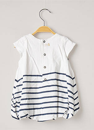 Robe mi-longue doublure manches courtes bleu CATIMINI fille