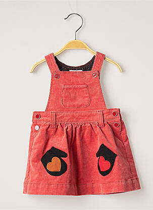 Robe mi-longue col carré fines bretelles orange CATIMINI fille