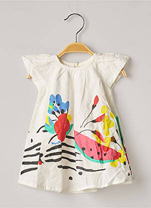 Robe mi-longue manches courtes manches courtes blanc CATIMINI fille
