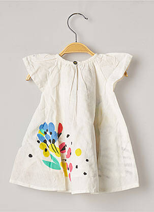 Robe mi-longue manches courtes manches courtes blanc CATIMINI fille