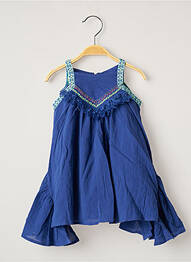 Robe mi-longue col carré fines bretelles bleu CATIMINI fille