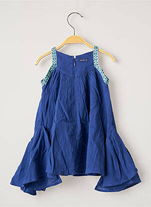Robe mi-longue col carré fines bretelles bleu CATIMINI fille