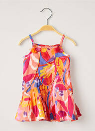 Robe mi-longue col carré fines bretelles orange CATIMINI fille