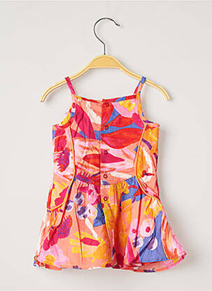 Robe mi-longue col carré fines bretelles orange CATIMINI fille
