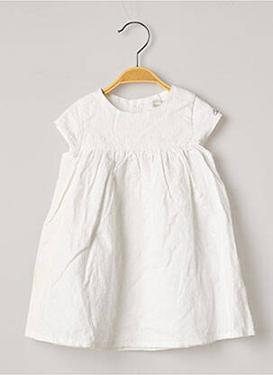 Robe mi-longue manches courtes manches courtes blanc CATIMINI fille