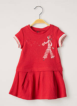 Robe mi-longue manches courtes manches courtes rouge CATIMINI fille