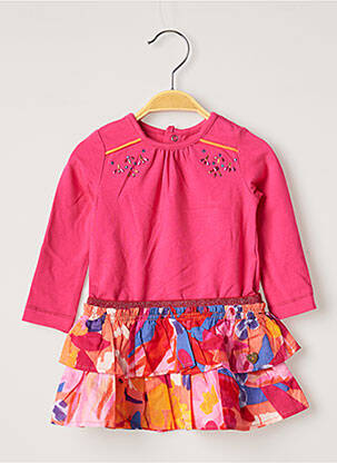 Robe mi-longue doublure manches longues rose CATIMINI fille