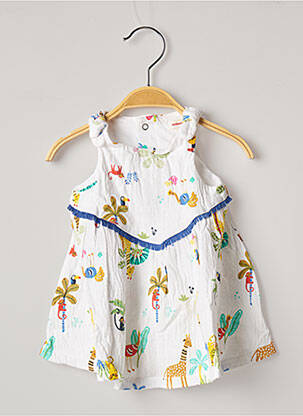 Robe mi-longue fines bretelles fines bretelles blanc CATIMINI fille