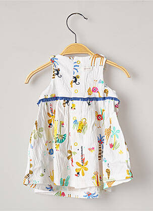 Robe mi-longue fines bretelles fines bretelles blanc CATIMINI fille