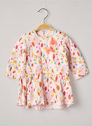 Robe mi-longue doublure manches longues rose CATIMINI fille