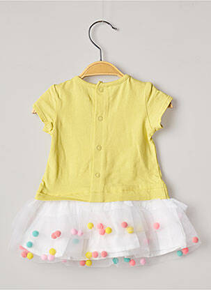 Robe mi-longue doublure manches courtes jaune CATIMINI fille