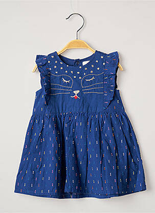 Robe mi-longue manches courtes manches courtes bleu CATIMINI fille
