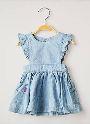 Robe mi-longue taille froncée manches courtes bleu CATIMINI fille