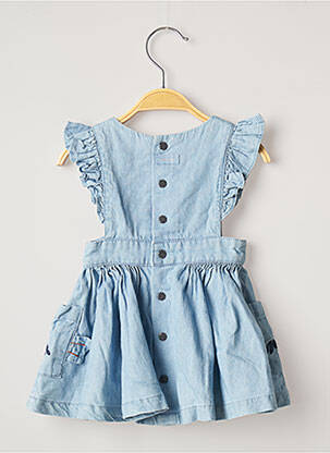 Robe mi-longue taille froncée manches courtes bleu CATIMINI fille
