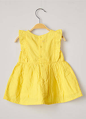 Robe mi-longue doublure manches courtes jaune CATIMINI fille