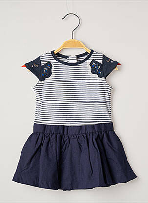Robe mi-longue manches courtes manches courtes bleu CATIMINI fille
