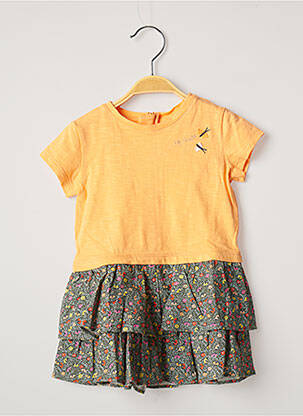 Robe mi-longue manches courtes manches courtes orange CATIMINI fille