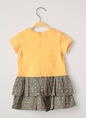 Robe mi-longue manches courtes manches courtes orange CATIMINI fille