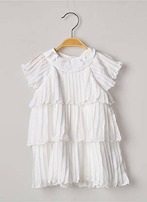 Robe mi-longue manches courtes manches courtes blanc CATIMINI fille