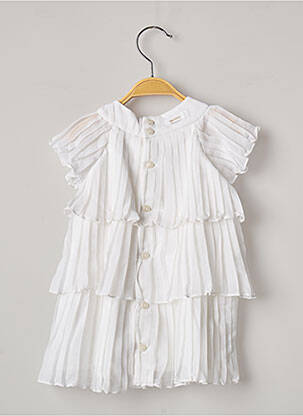 Robe mi-longue manches courtes manches courtes blanc CATIMINI fille