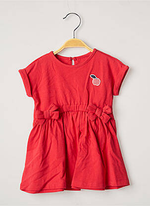 Robe mi-longue manches courtes manches courtes rouge CATIMINI fille