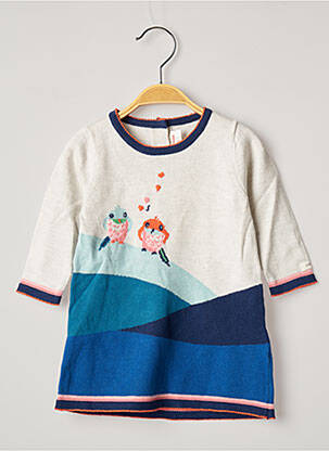 Robe pull fermeture pressionnée manches longues gris CATIMINI fille
