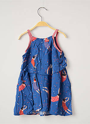 Robe mi-longue col carré fines bretelles bleu CATIMINI fille