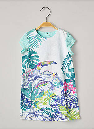 Robe mi-longue manches courtes manches courtes bleu CATIMINI fille