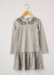 Robe mi-longue fermeture zippée au dos manches longues gris CATIMINI fille