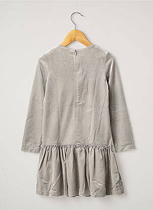 Robe mi-longue taille froncée manches longues gris CATIMINI fille